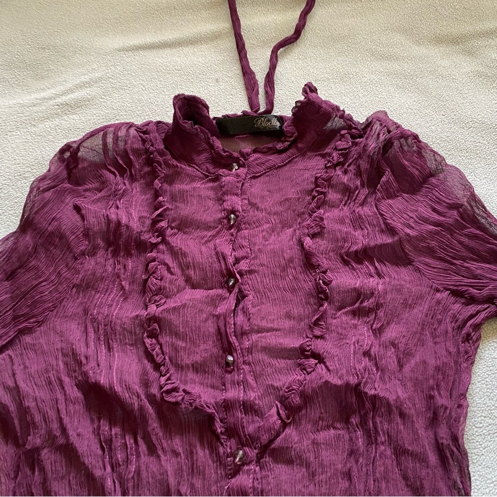 Lip Service Wine Berry Swept Away Silk Rare 2005/2006 Top